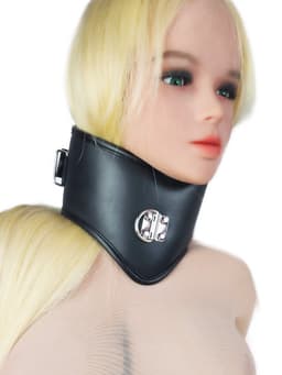 BNDGx® - Extreme BDSM Grote halsband - Brede nek band nep leer SM kleding — thumbnail 2