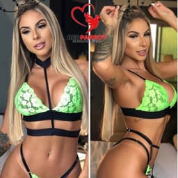 Prachtige Fluoriserende Dames Lingerie - Beha en string - Neon - Sexy — thumbnail 2