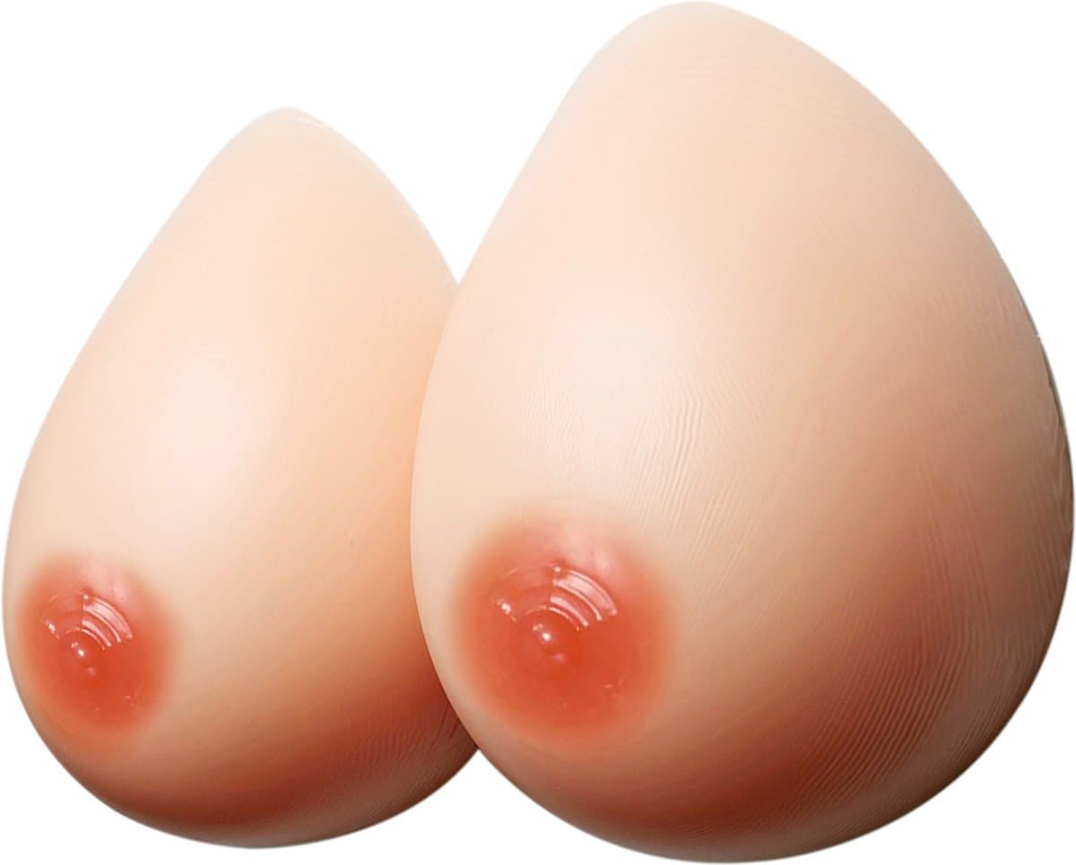 Borstprothese - 2-delige set - Cup F - 1400 gram - 100% hypoallergene medische siliconen - Zelfklevend - Protheses - Kunstmatige Nep Borst - Valse Borsten - fake boobs - Kunst Borst - Siliconen Huid - Crossdresser - Transgender - Travestiet — afbeelding 1