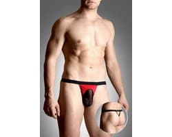 Sexy doorzichtige G-string met visnet rood XL