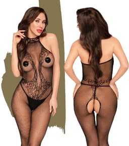 Penthouse Lingerie First Lady - Erotische Catsuit - Maat S/L - Zwart — thumbnail 1