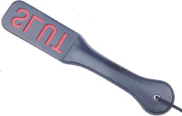 Spanking Paddle Slut - SM attribuut - Hoogwaardig kwaliteit - Voor volwassenen - Zwart - Kunststof - Spannend voor koppels - Sex speeltjes - Sex toys - Makkelijk in gebruik - Erotiek - Bondage - Sexspelletjes voor mannen en vrouwen — thumbnail 1
