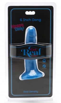 Get Real – Dual Density Dildo met Zuignap met Aders in Stijlvol Opvallend Ontwerp Verharde Kern - 15 cm – Blauw — thumbnail 2