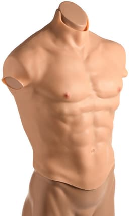 XR Brands Sexy Ripped - Siliconen Mannenborst - Groot - beige — thumbnail 2