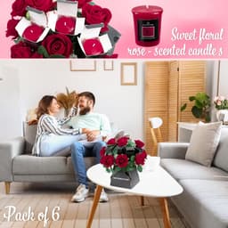 Luxe geschenkdoos met imitatierozen en rozengeurkaarsen, elegante bloemenset in houten doos, ideale geurkaarsen voor huis, romantische thuisdecoratie voor elke gelegenheid — thumbnail 2