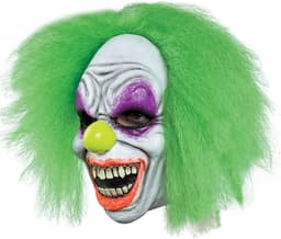 Griezelig Neon Clown Masker dat Licht Geeft in het Donker - Eng Kostuumaccessoire voor Halloween — thumbnail 1