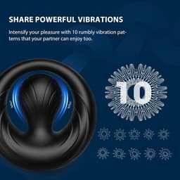 DOWO® - Vibrerende Cockring - met Flexibele Clitorisstimulator - Testikelstimulatie - Penisring - Cockring - 10 Vibratiestanden - Cock Ring Siliconen - Sex toys - Seksspeeltje voor Mannen & Vrouwen — thumbnail 2