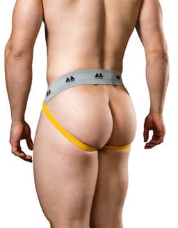 MM Sports Original Edition Swimmer/Jogger Jockstrap 2 inch Yellow - MAAT M - Heren Ondergoed - Jockstrap voor Man - Mannen Jock — thumbnail 4