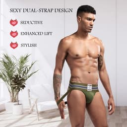 Heren Sport Jockstrap Ondergoed Katoen Ademend Fitness Onderbroek — thumbnail 4