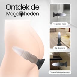 Blackdoor Collection - Stotende Dildo - Stotende Vibrator met zuignap - 7 Vibratie en 7 Stotende standen - Met afstandsbediening - Zwart — thumbnail 9