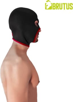 Brutus - Neoprene Face Fucker Hood - Met Oogopeningen - Zwart/Rood — thumbnail 5