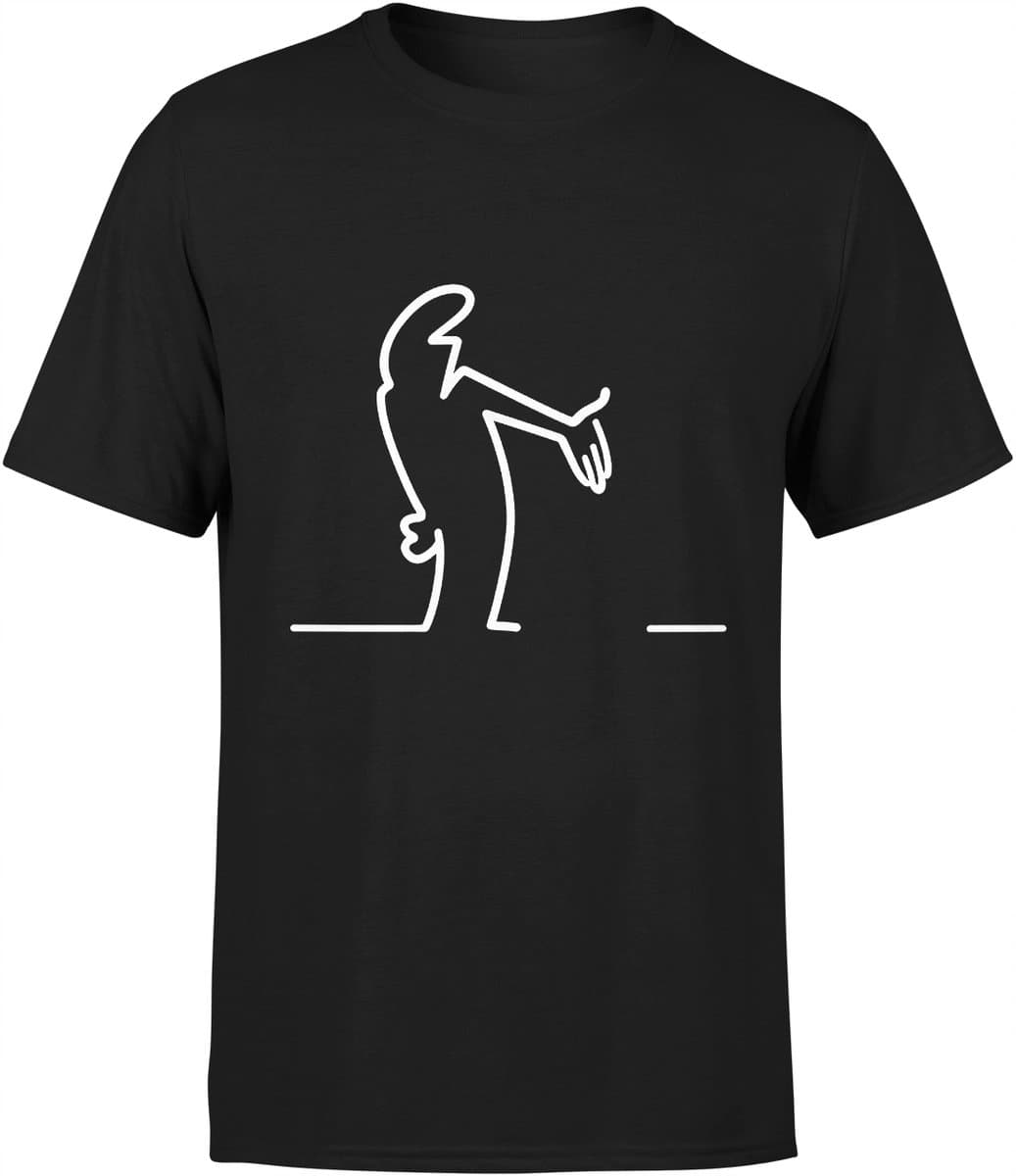 Merkloos - T-shirt - Minimalistisch - Grappig - Stickman — afbeelding 1