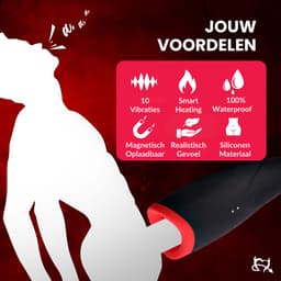 Toys Hub® Automatische Masturbator PRO met Glijmiddel & E-book - 10 Vibraties - Smart Heating - Pocket Pussy - Blowjob Simulator - Elektrisch - Sex Toys voor Mannen Zelf Aftrekken - 14 CM — thumbnail 2