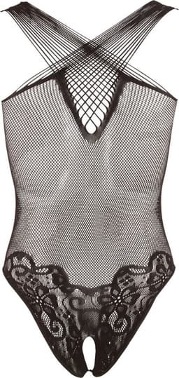 Erotische Body - Sexy Lingerie - Zwart S/L - Body met Open Kruis — thumbnail 3