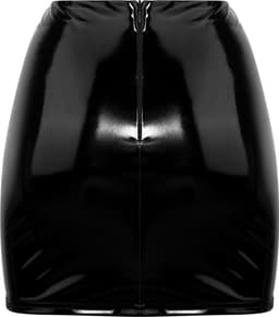 Christine le Duc - Mini Rokje met Wetlook - Lak Kleding - Laklook - Black Love - Zwart — thumbnail 4