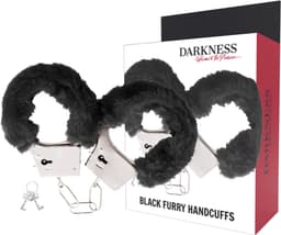 Darkness Pleasure Furry Handcuffs - Handboeien - Zwart — thumbnail 3