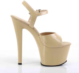 Pleaser - SKY-309 Sandaal met enkelband, Paaldans schoenen - Paaldans schoenen - 37 Shoes - Creme — thumbnail 5