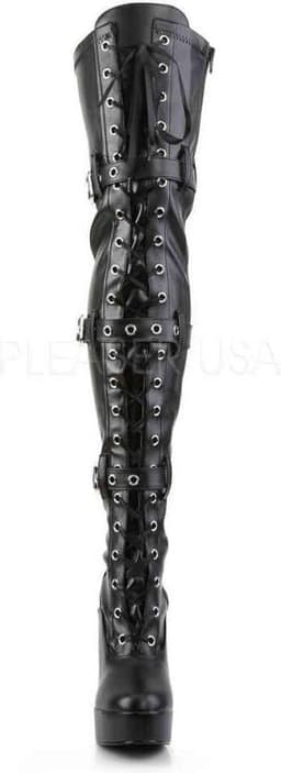 Pleaser - ELECTRA3028 Plateau overknee Laarzen - US 13 - 44 Shoes - Zwart — thumbnail 2