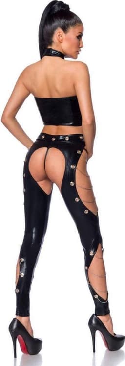 Saresia Top en legging set -XL- Wetlook Zwart — thumbnail 3
