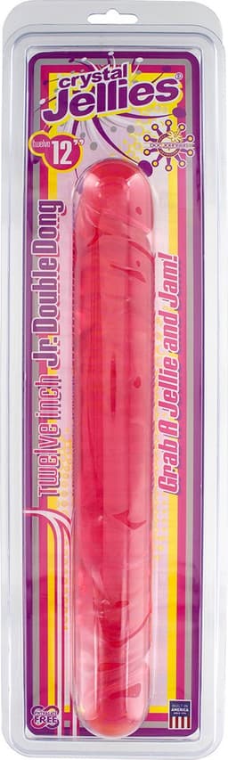 Doc Johnson Crystal Jellies dubbele dildo Jr. Double Dong roze - 30,23 cm — thumbnail 13