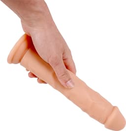 Banoch Dildo 20 cm – Rechte Beige Siliconen Dildo met Zuignap – Extra Large – Ø 3.5 cm – Realistisch & Flexibel — thumbnail 2