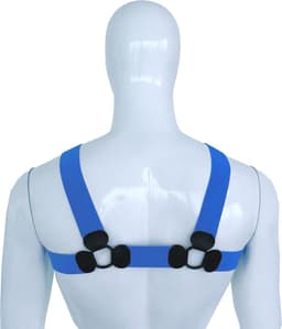 Kiotos - Elastisch Borstharnas - Tuigje - Riemenbody - Blauw - Maat L/XL — thumbnail 3