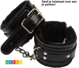 *** Zwarte Pluche Handboeien voor Beginners - Erotische BDSM Speeltjes - van Heble® *** — thumbnail 1