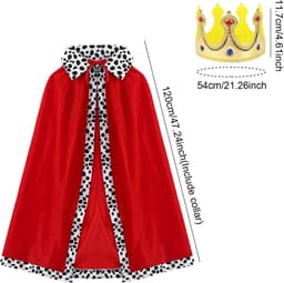 MTTProducts - King Queen Kostuum - Halloween Kostuum - Luxe Rood - Role Play Outfit - Perfect voor Feestjes en Toneel - Unisex — thumbnail 2