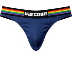 Barcode Berlin Pride Thong Navy - MAAT M - Erotisch Heren Ondergoed - String voor Man - Sexy mannen String