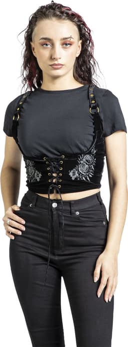 Killstar Nocturne Nights - A Devil'S Rose Underbust Corset Dames Korset - zwart - XS — thumbnail 3
