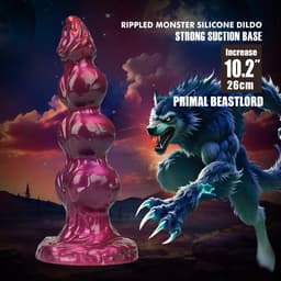 Power Monsters - Primal Beastlord - Monster Dildo - 26 cm - Rood/Roze — thumbnail 2
