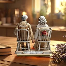 Genérico Veroudering samen: hout, verouderende sculpturen samen, houtkunst | DEE Maderad DEE paar, romantisch van hout, symboliseert blijvende liefde voor vrouw, echtgenoot — thumbnail 4