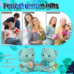 Rozenbeer Cadeauset - Eeuwige Roos Beer - Liefde Tonen - Draaibare Hartjesdoos - 400 Gram - Blauw — thumbnail 5