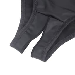 Zeloria Open Kruis Dames Slip van PU Leerlook – String open kruis – Sexy Wetlook Ondergoed – Zwart – S — thumbnail 5