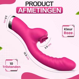 Desiredrops® - Roze Dubbele Penetratie Vibrator - Luchtdruk Vibrator - Clitoris & G Spot stimulator - Krachtig - Vibrators - Vibrators voor vrouwen - Sex toys - Vibrator-Discreet Bezorgde -Licking Sucking - sex speeltjes vrouw — thumbnail 3