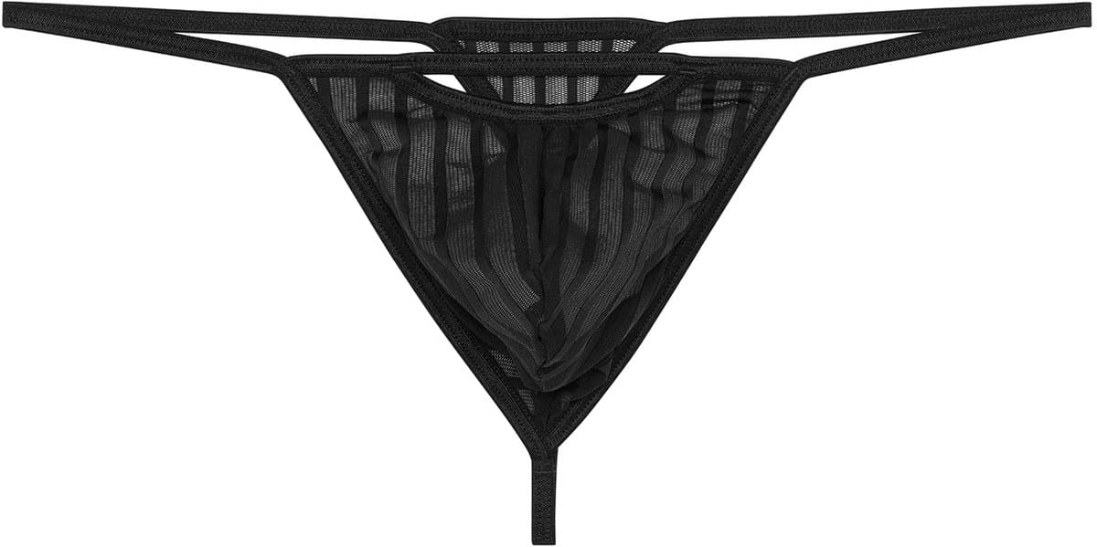 WOH heren microfiber G-string personal allure mesh zwart — afbeelding 1