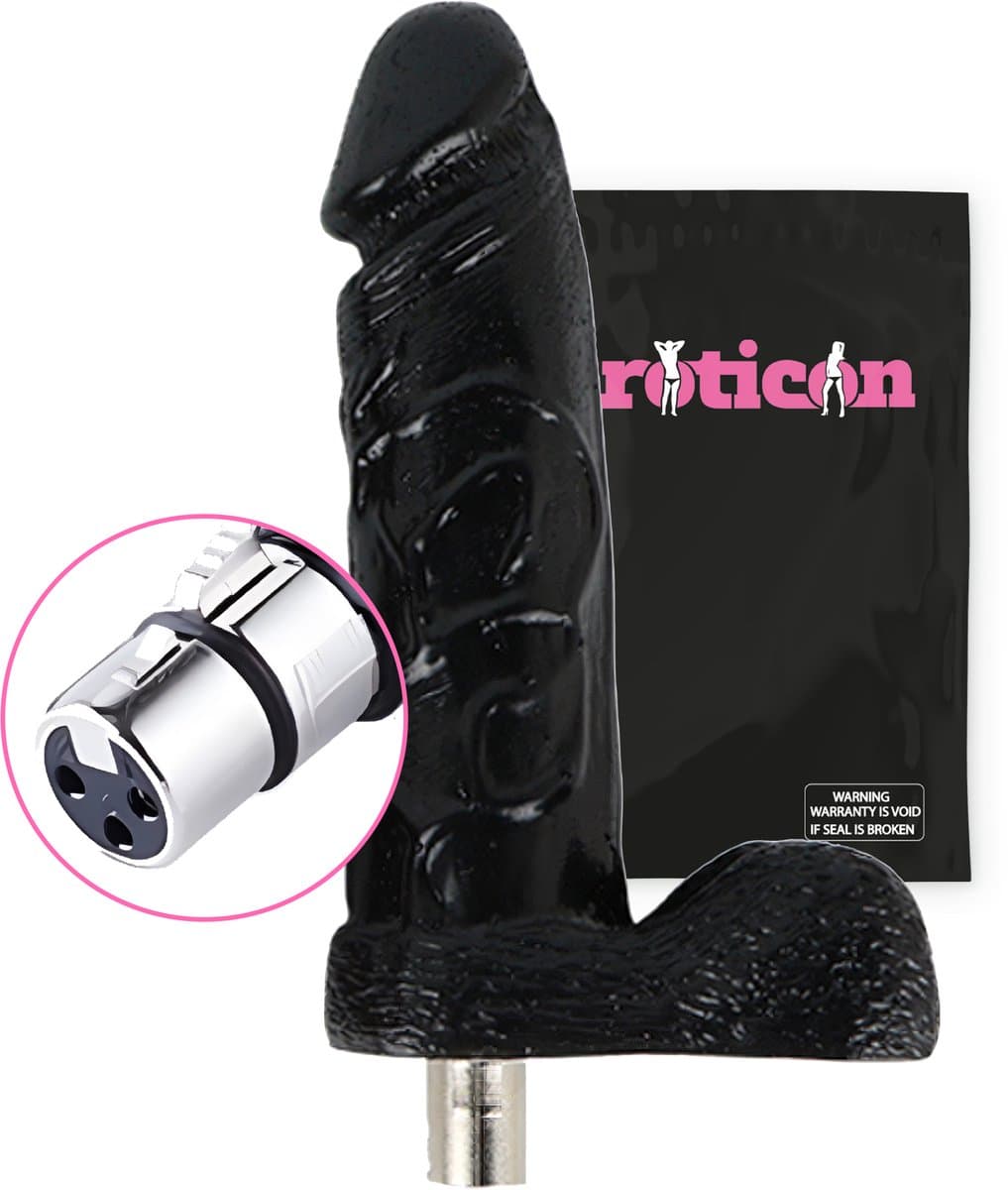 Eroticon Dildo - Zwart - Voor Anaal en Vaginaal - 17.5 CM inbreng - Voor op Seks Machine - Accessoire - 3XLR opzetstuk — afbeelding 1