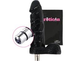 Eroticon Dildo - Zwart - Voor Anaal en Vaginaal - 17.5 CM inbreng - Voor op Seks Machine - Accessoire - 3XLR opzetstuk
