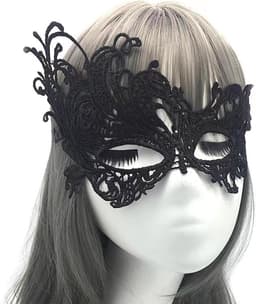 Kanten Oogmaskers voor Carnaval Party - Set van 6 stuks voor Mannen en Vrouwen Met deze sexy Venetiaanse kanten maskers maak je jouw kostuum bal outfit helemaal compleet. Perfect voor koppels! — thumbnail 4