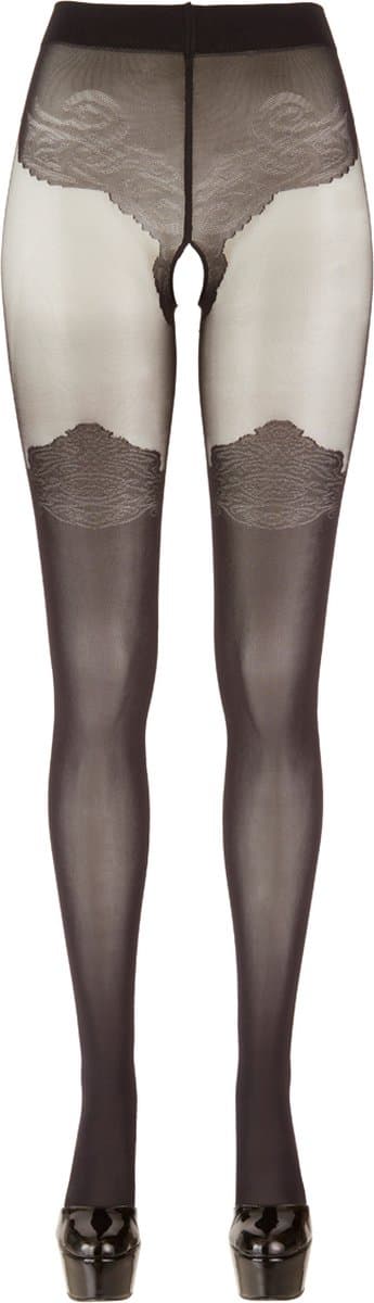 Cottelli Collection – Erotische Kousen met Over Knee Look tot aan Dijen voor Sexy Uitstraling – Maat XS - Zwart — afbeelding 1