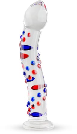 Gildo - Glazen G-Spot/Prostaatdildo No. 3 - Glazen Dildo - Gebogen Schacht - Genopte Structuur - Multi Coloured — thumbnail 8