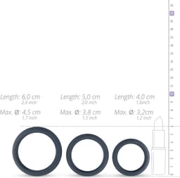 Boners - 3 Delige Cockring Set - Penisring Set voor Mannen - Extra Stimulatie - Buttplugs - Buttplug Set - Anal Plug - Sex Toys voor Mannen - Seksspeeltjes - Penisring - Cockringen - Grijs — thumbnail 9