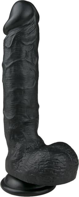 EasyToys - Realistische Dildo met Balzak - Dildo met Zuignap - 22,5 cm - Dildo's - Sex Toys voor Vrouwen en Mannen - Zwart — thumbnail 1
