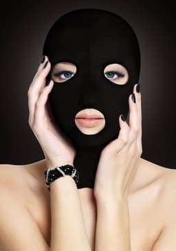 OUCH! - Subversie Masker voor Gezichts Bedekking met Open Mond en Ogen Licht Transparant – Zwart — thumbnail 1