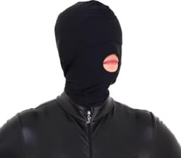 Kiotos - Zwarte BDSM Hood - Spandex Met Mondopening — thumbnail 6