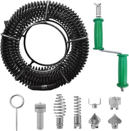 Wire Drain Cleaner for Tubes, 9 m, Diameter 16 mm, Drain Cleaner with 8 Pieces, Drain Cleaner - ShopVlot — thumbnail 1
