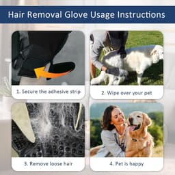 Handschoenen + 1 stuk Pet Flea Comb Dog Cat Universal Bath Massage Brush de Shedding Gloves Clean de-Shedding Comb Links en Rechts Hand Universeel — thumbnail 3