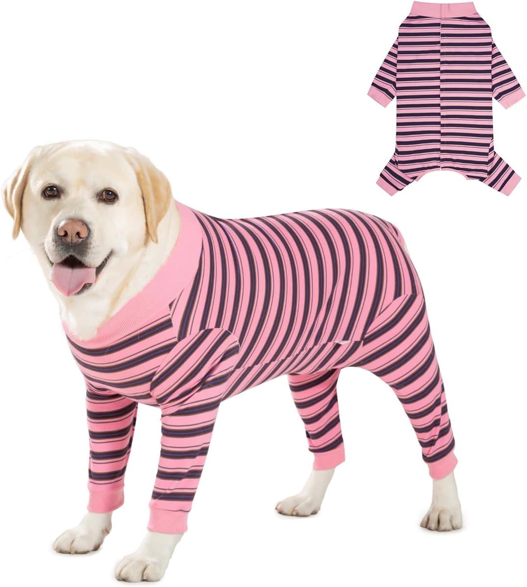 Herstelpak Voor Honden na Operatie, Hondenbody na Op Anti-Likken Onesie, Verstelbaar Lichaamspak, Lange Mouwen Ademend, Postoperatief Voor Kleine, Middelgrote Honden (Roze, XL) — afbeelding 1