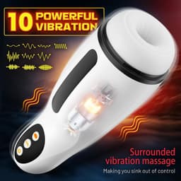 Automatische Masturbator voor Mannen - Zuigfunctie, Vibratie & Verwarming - 4 Zuigstanden & 10 Vibratiestanden - Pocket Pussy - Handsfree Penis Stroker - Verwarmde Masturbator — thumbnail 3