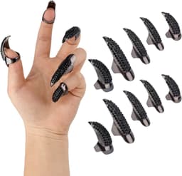10st Halloween Klauwnagels, Metaal Punk Stijl Vingerklauwen Ringen Lange Nagel Cosplay Dames Halloween Kostuum Accessoires voor Carnaval Vampier Kat Wolf Cosplay — thumbnail 1